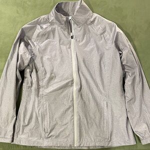 Walter Hagen Heather Light Heather Gray P11 Rain Jacket with Branded Neck Tag